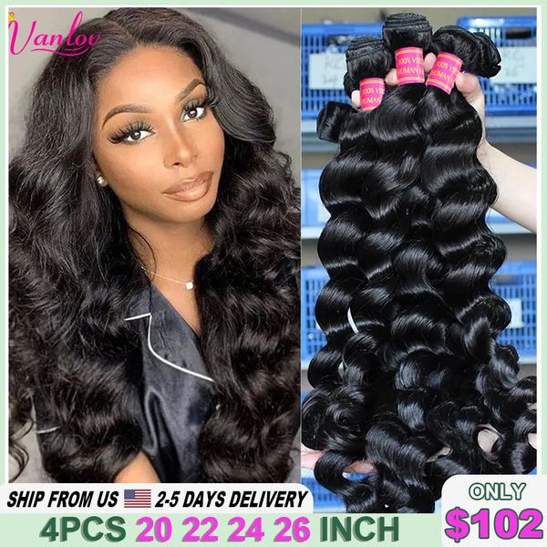 Spitze Perücken Vv 30 Zoll Bundles Peruanische Lose Welle Haar 100 % Menschliches 134 teile/los Lange Remy Webart Bundle 231006