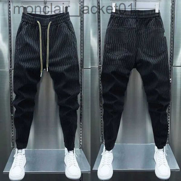 Erkek pantolon siyah şerit jogger eşofman erkekleri açık hava sıska harem pantolon sokak kıyafetleri yüksek kaliteli tasarımcı pantolon j231006