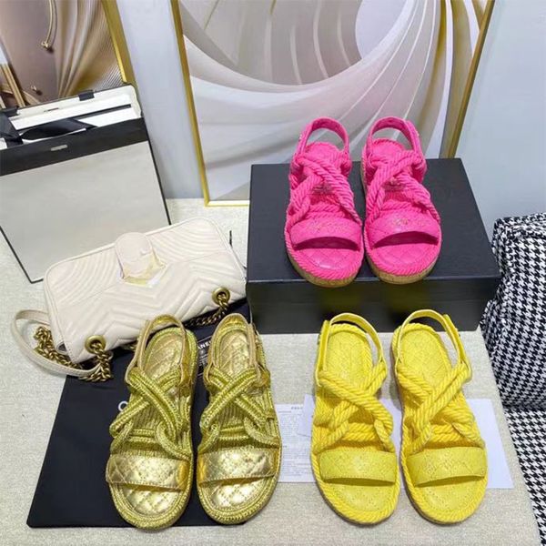 Mulheres sandálias de verão plana casual praia cinta sapatos designer de luxo sandálias de moda