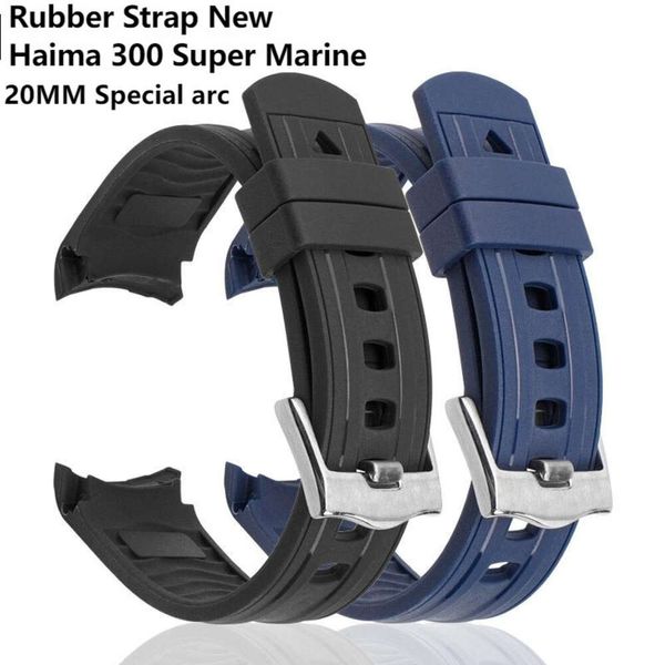 Für Omega Arc Interface Uhrenarmband Original ersetzen 20 22 mm neues Haima 300 Gummi Herren At150 Marine 007 Silikon schwarzes Armband