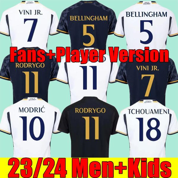 23 24 Camisas de futebol Camisa de futebol BELLINGHAM VINI Jr RODRYGO CAMAVINGA Real Madrids 2023 2024 Arda Guler Away Fans Player Versão Terceiro