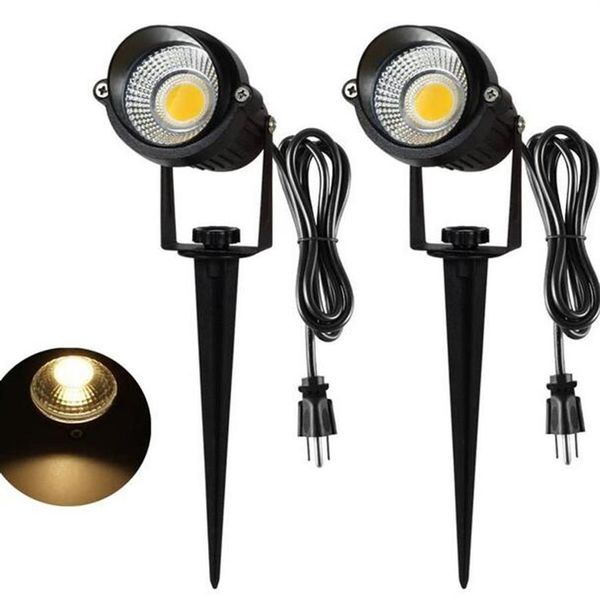 5 W LED-Landschaftsstrahler, dekorative Lampe, Beleuchtung, Landschaft, Garten, Wand, Hof, Wegleuchte mit Ständer, 1 8 m, US-Stecker, warmweiß, 300202h