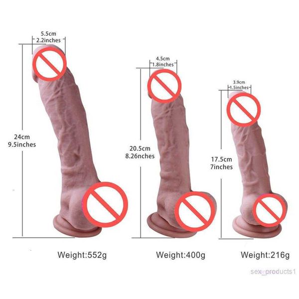 Hochwertiger Top-Silikondildo, realistischer Penis, lebensechte Venen, geruchloses Material, starker Saugnapf, Dick, Sexspielzeug für Frauen