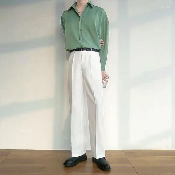 Camicie casual da uomo Camicia a maniche lunghe coreana senza top per uomo Abbigliamento Camisas Y Blusa