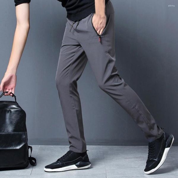 Мужские брюки, повседневные, супер мягкие, устойчивые к выцветанию, мужские спортивные штаны из полиэстера с эластичной талией, мужские брюки для бега на открытом воздухе