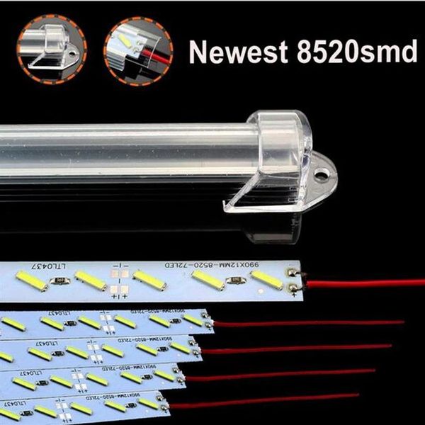 50cm 7020 LED tira rígida DC12V LED LUZ DE LUZ U FORMA DE ALUMA DE ALUMINA DE LEVILO DE LEVILO SOBRE CABERTO COBERTURA COBERTURA TRANSPARENTE247O