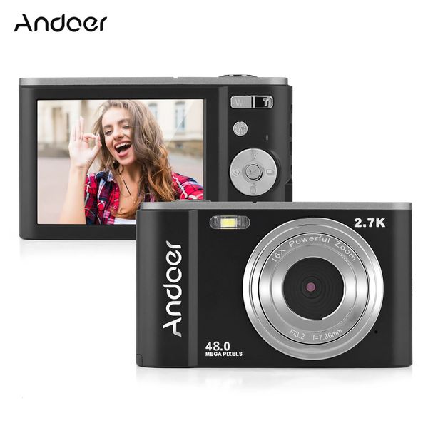 Camcorder Andoer Digitalkamera 48MP 27K mit 32GB Speicherkarten HD Antishake 16X Zoom Autofokus 24 Zoll Bildschirm 128GB erweitert 231006
