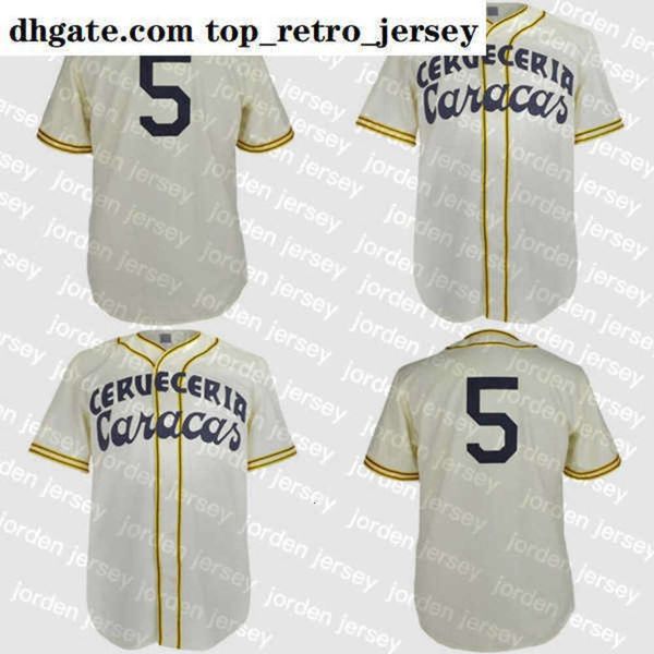 Yeni kolej, Cerveceria Karakas'ı giyiyor 1952 Ev Jersey Gömlek Özel Erkek Kadınlar Gençlik Beyzbol Formaları Herhangi Bir İsim ve Numara Çift Stit