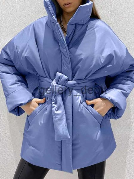 Mulheres para baixo parkas inverno feminino casaco frio nova jaqueta de algodão elegante solto de mangas compridas inverno parka senhora do escritório roupas quentes para mulher j231006