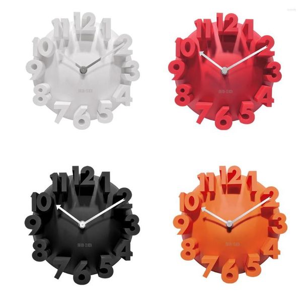 Orologi da parete Puntatore orologio Numero 3D Orologio da parete Decorazione per ufficio domestico Forniture regalo fai da te Rosso