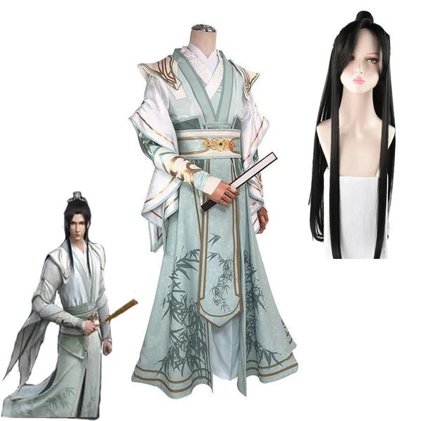 Tema kostüm anime kötü adam kendini kurtarma sistemi shen yuan qingqiu cosplay wig cadılar bayramı kostümleri erkekler için yetişkin tam set cos 231005