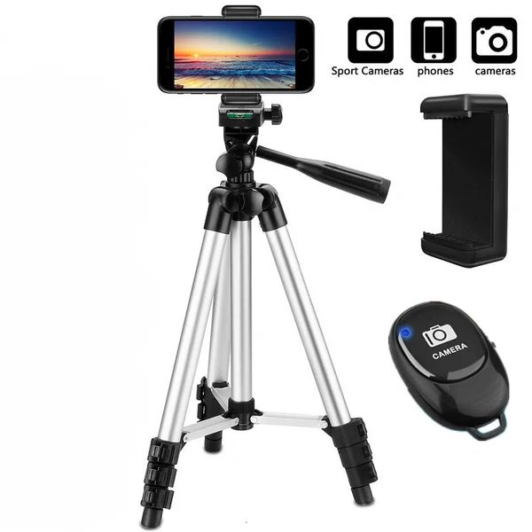 Tripés leve câmera tripé para móvel portátil slr bluetoothcompatível desktop cam stand monopod smartphone 231006