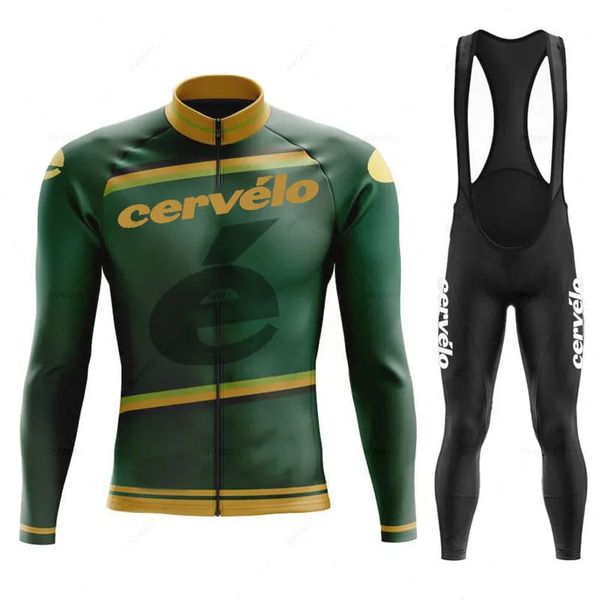 Calças de ciclismo equipe primavera outono manga longa conjunto camisa roupas bicicleta mtb kit bib ropa ciclismo culotte 231005