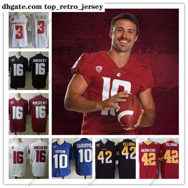 American College Football Wear NCAA Washington State Cougars Fußballtrikot Tyler Hilinski Gardner Minshew II Eastern Illinois Panthers Jimmy Garoppolo Arizona