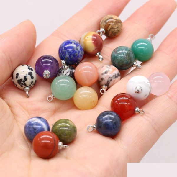 Anhänger Halsketten Anhänger Halsketten 10 Mm Runde Kugel Naturstein Rec Reiki Heilung Chakra Rosenquarz Kristall Pendo Charms Für Hals D Dhkmq