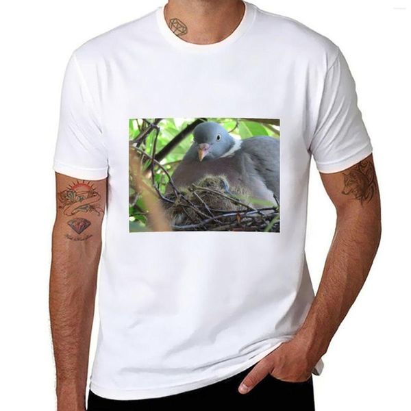 Herren Polos Wood Pigeon And Squabs T-Shirt Grafik T-Shirt Kawaii Kleidung Sweat-Shirts Heavyweight Slim Fit für Männer