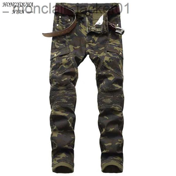 Männer Jeans 2022 Mode Militär Männer Camouflage Jeans Männlich Schlank Trend Hip Hop Gerade Armee Grün Tasche Cargo Denim jugend Marke Hosen J231006