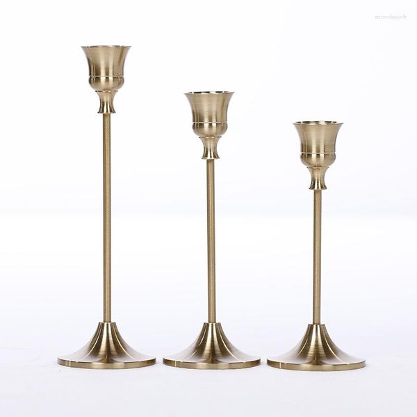 Portacandele 3 pezzi/set Portacandele mentale vintage Centrotavola per tavolo di nozze Stand Candelabro Decorazioni per la casa