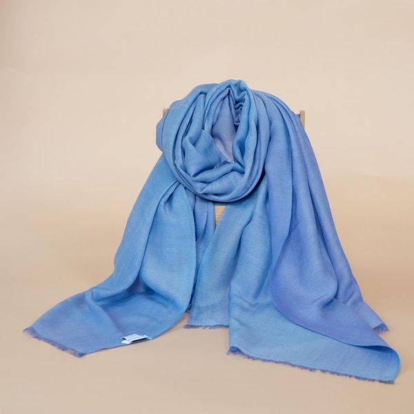 Sciarpe Sciarpa in lana di cashmere nepalese Scialle Pashmina Tipo sottile Bello e caldo Made in Nepal Double Face Blu