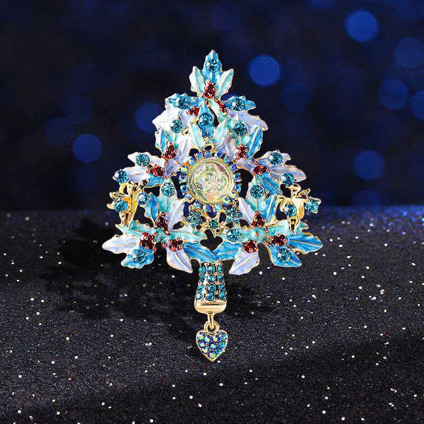 Designer de luxo broche fantasia anjo esmalte árvore de natal pingente pulseira pino colorido diamante vintage sonho fada flor acessórios