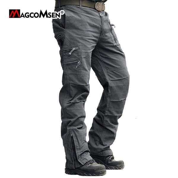 Pantaloni da uomo MAGCOMSEN 7 tasche Pantaloni casual da motociclista vintage da lavoro urbano 231005