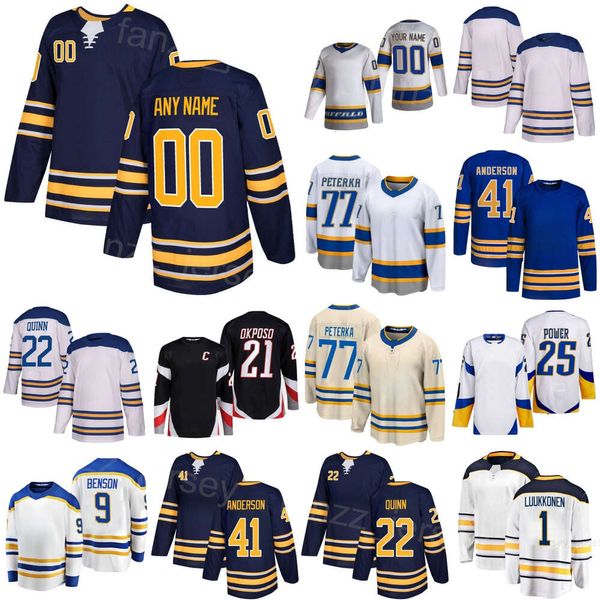 Uomo Donna Bambino Hockey 41 Craig Anderson Jerseys 1 Ukko-Pekka Luukkonen 21 Kyle Okposo 19 Peyton Krebs 9 Zach Benson 22 Jack Quinn Owen Power JJ Peterka Heritage Classic