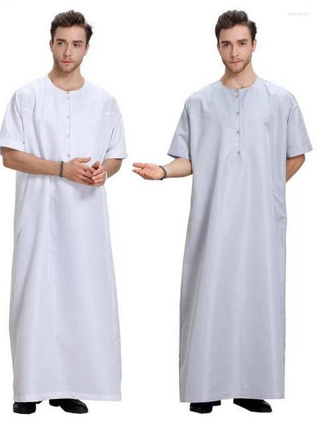 Ethnische Kleidung muslimische Robe Arabische Männer Thibe Ramadan Kostüme Solid arabisch pakistan Saudi -Arabien Eid Türkei Abaya Männlich National Islamische