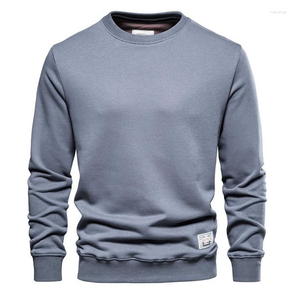 Felpa con cappuccio da uomo Felpa in pile solido girocollo manica lunga pullover allentato caldo abito da strada casual alla moda