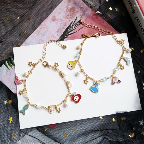 Braccialetti a maglie Coreano Simpatico Cartone Animato Donna Donna Dolce Coda Bracciale Loli Stella Ciondolo Accessori per gioielli da donna