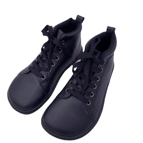 Scarpe eleganti Tipsietoes Stivali in pelle a piedi nudi con fodera interna in tessuto per donne e bambini Zero Drop Dita più larghe Box 231006