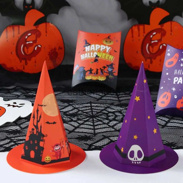 Presente Envoltório Chapéu de Halloween Presentes Caixa de Doces Feliz Halloween Decoração para Casa Crianças Truque ou Tratar Horror Party Suppies Caixas de Embalagem X1007