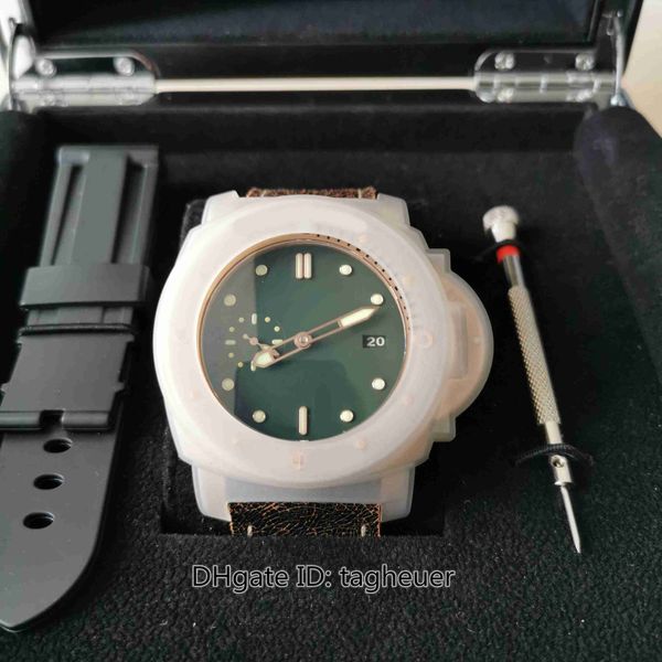 Vs Fabrika Erkekleri Süper Kaliteli VSF 47mm Dalgıç P382 382 00382 Bronz Luminova Deri Saatler Cal.P.9000 Hareket Mekanik Otomatik Erkek Kol saatleri