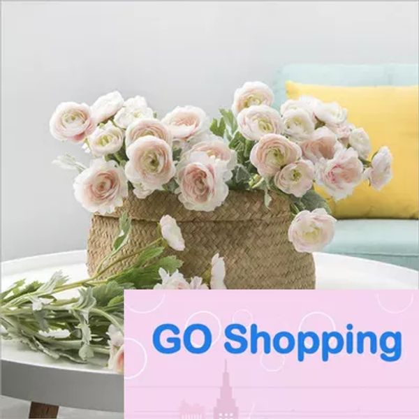 Top Künstliche Ranunculus Asiaticus Hochzeitsdekoration Fake Flower Silk Simulation Flower Künstliche Blumen für Home Party Decor