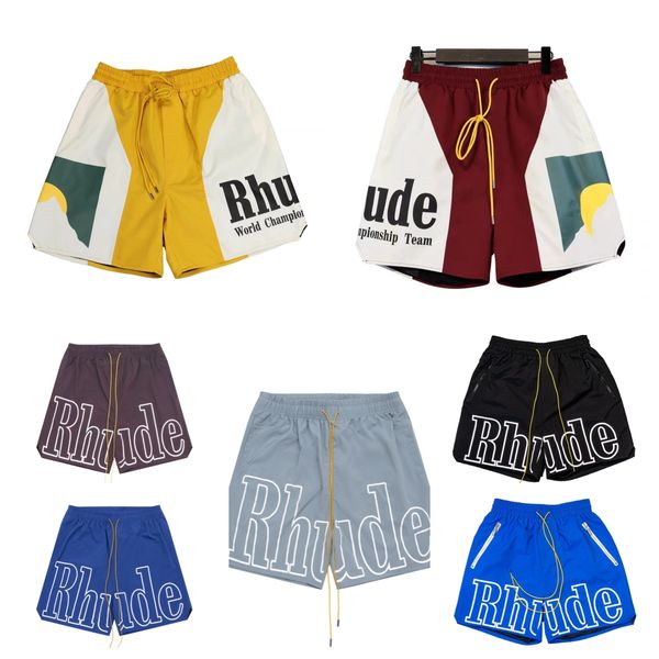 Herren kurze Damen-Designer-Shorts, Sommer, Herren, Basketball, kurze Mode, Strandhose, hochwertige Streetwear, rot, blau, schwarz, lila, Hose, Rhude-Shorts, Größe: S-XL