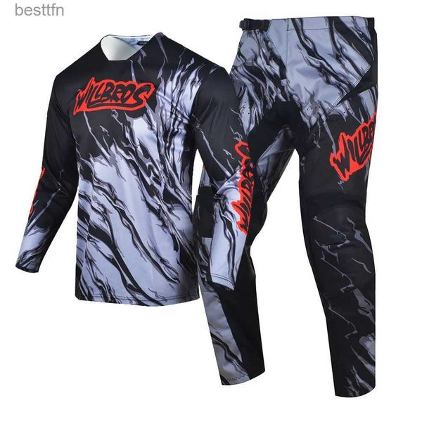 Altro Abbigliamento Willbros MX Set Motocross e Pantaloni Combo Tuta da corsa per donna da uomo Moto MTB BMX Enduro Dirt Bike Downhill RidingL231008