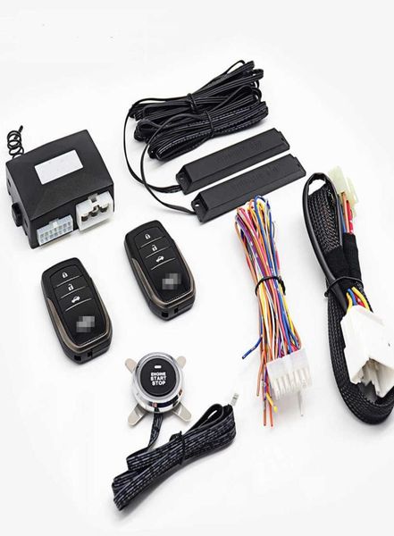 12v carro universal multifuncional alarme de controle remoto carro keyless entrada sistema alarme partida botão automático starter stop5157595