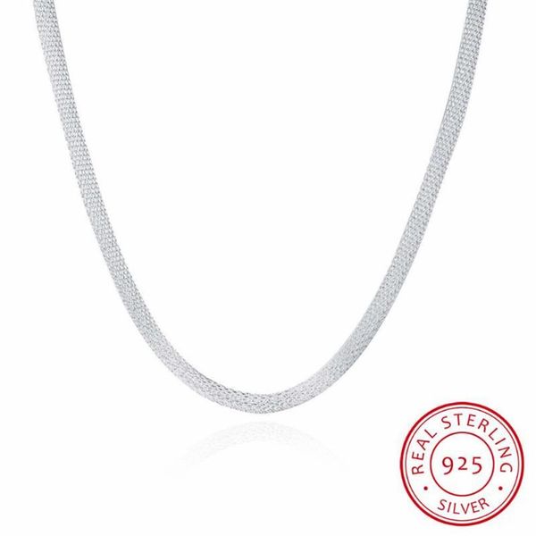 Lekani Mesh-Schlangenkette, Halsband-Halskette, cooler Herrenschmuck, 4 mm, 50 cm, 925er Sterlingsilber, rund, 50,8 cm, Ketten 149C