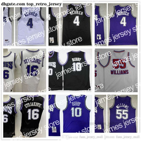 College Basketball Indossa maglie da basket Youth Kids Uomo Maglie da basket 4 Chris 10 Mike Webber Bibby 15 DeMarcus 16 Peja Cousins Stojakovic Jason 55 Williams