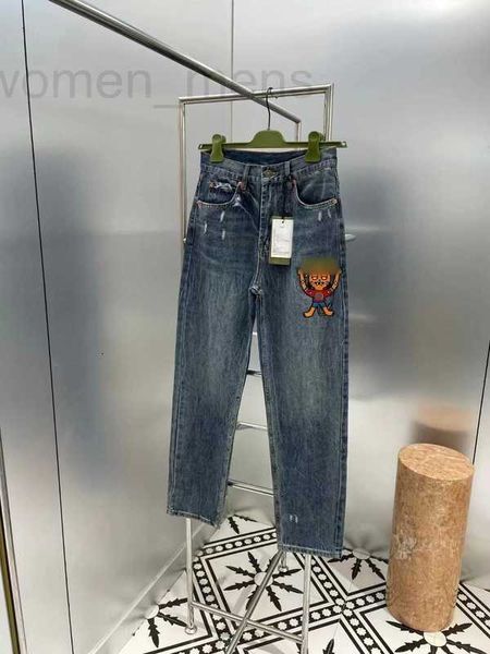 Мужские джинсы дизайнер Дизайнерские и женские джинсы kuhl брюки модная вышивка счастливый кот наклейки ткань узор повседневные универсальные прямые брюки GUA2