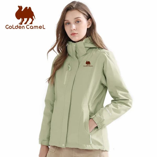 Outros artigos esportivos GOLDEN CAMEL Jaqueta de caminhada à prova d'água para homens Mulheres ThreeinOne Jaquetas destacáveis Twopiece Windbreakers Roupas ao ar livre 231006