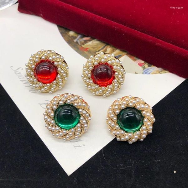 Collar Pendientes Conjunto Japón Corea del Sur Pequeño Fresco Rojo Esmeralda Arroz Grano Perla Temperamento Elegante