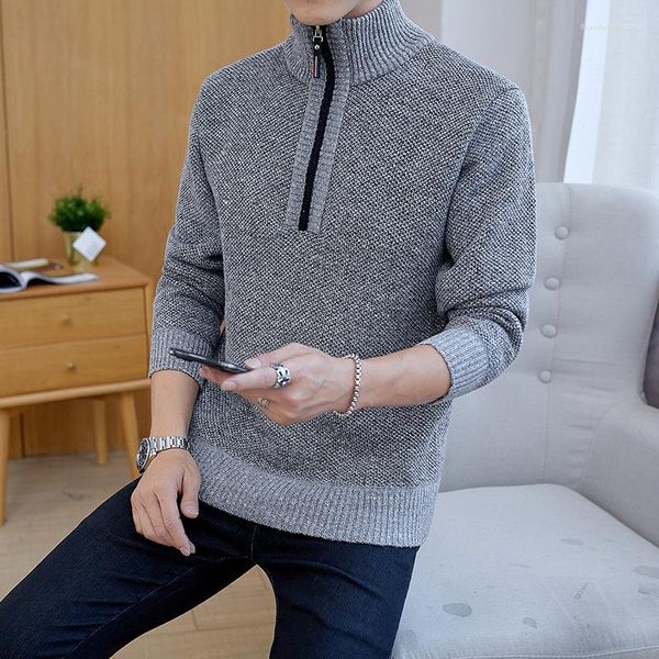 Männer Pullover Männer Pullover Stricken Pullover Zipper Warme Fleece Winter Kleidung Slim Fit Casual Homme Wolle Luxus Argyle Männlich strickwaren