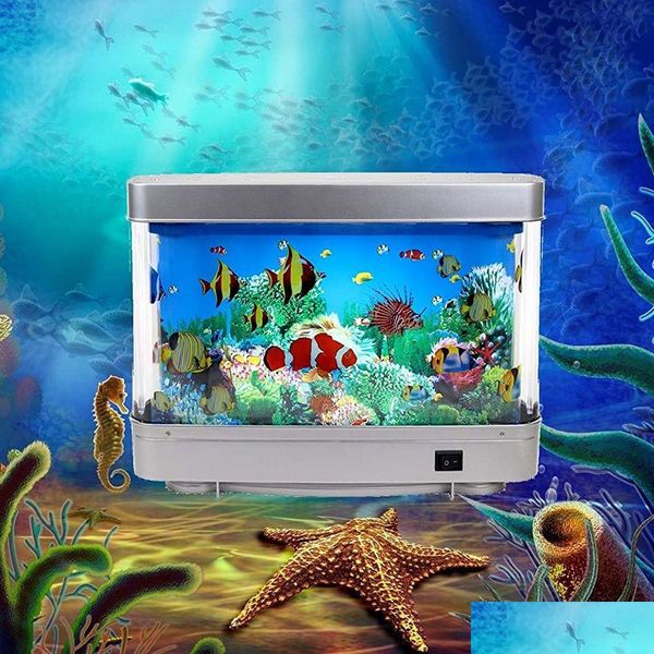 Outros suprimentos de festa de evento Artificial Tropical Peixe Golfinho Aquário Lâmpada Decorativa Oceano Virtual em Movimento Iluminação Mover Tanque LED de DHM87