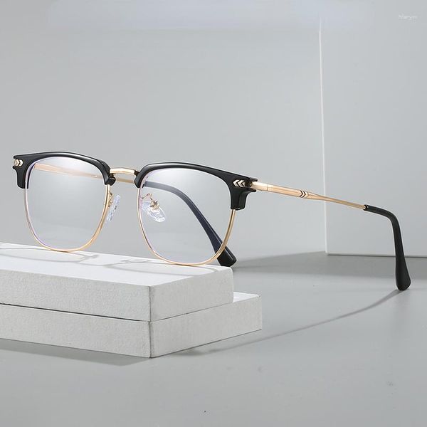Sonnenbrille 0 -0,5 -1,0 bis -6,0 Anti Blue Rays Quadratische kurzsichtige Brille für Damen Herren Vintage Metallscharnier Myopie Pochromic Brillen