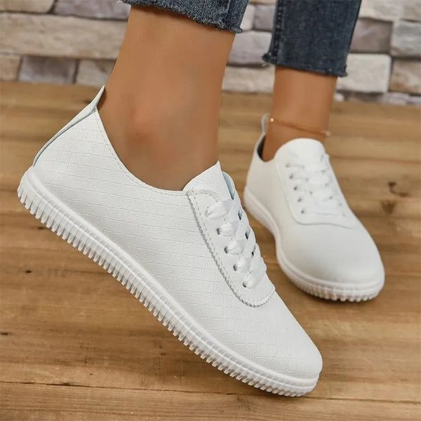 Chinelos branco redondo dedo do pé oxford esporte mulheres tênis sapatos outono 2023 apartamentos plataforma confortável trabalho andando casual 231006