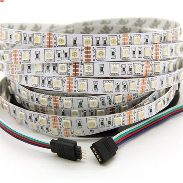 Hohe Birght 5M 5050 LED Streifen Licht Warm Weiß Rot Grün RGB Flexible 5M Rolle 300 Leds 12V außen Ribbon180Q