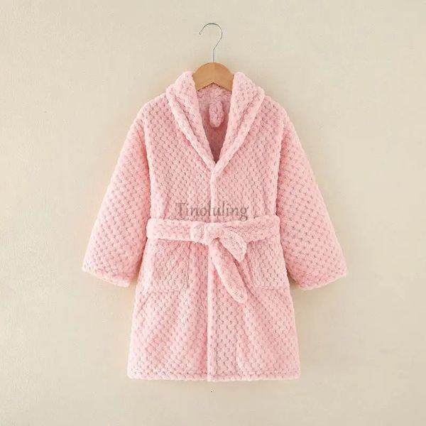 Asciugamani Accappatoi Neonate Vestiti Invernali Accappatoi in flanella per bambini Accappatoio per ragazze adolescenti per 4-14 anni Pigiama per bambini Accappatoi Asciugamano da bagno rosa blu navy 231007