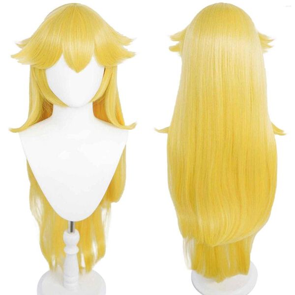 Fontes de festa CosDaddy Princesa Peach Peruca Cosplay Perucas Adulto Mulheres Cabelo Sintético Adereços de Halloween