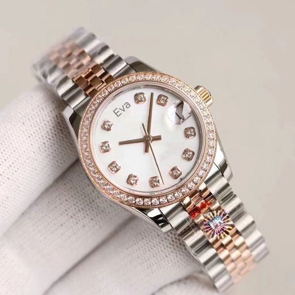 Relógio feminino de luxo moderno de 7 cores 31 mm GS fábrica 2236 movimento relógio de diamante feminino super forte luz noturna com calendário relógio multifuncional