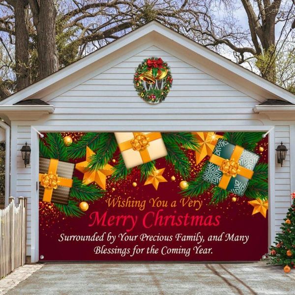 Гобелены подвесной тканевый фон яркий рождественский стиль гобелен праздничная атмосфера для гаражных ворот вечерние украшения погода